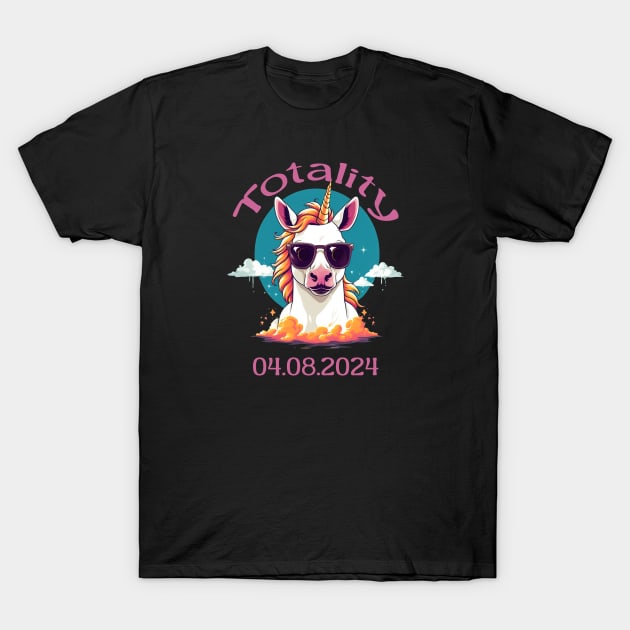 Unicorn Solar Eclipse Totality Design T-Shirt by Edgi